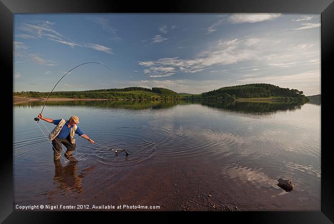 Fisherman, Usk Reservoir, Brecon Beacons Framed Print by Creative Photography Wales
