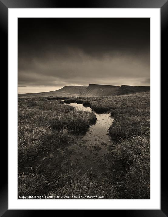 Fan Brycheiniog Autumn Gloom Framed Mounted Print by Creative Photography Wales