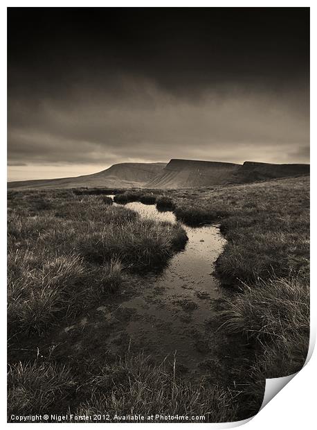 Fan Brycheiniog Autumn Gloom Print by Creative Photography Wales