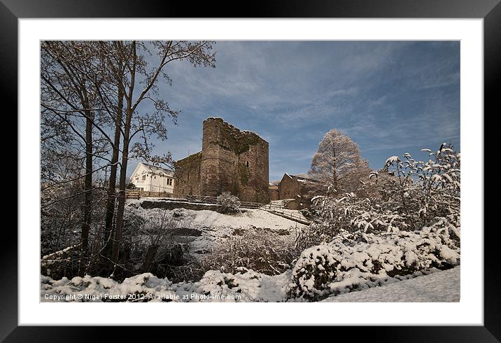 Brecon Castle Winter view Framed Mounted Print by Creative Photography Wales