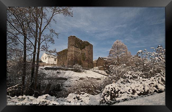 Brecon Castle Winter view Framed Print by Creative Photography Wales