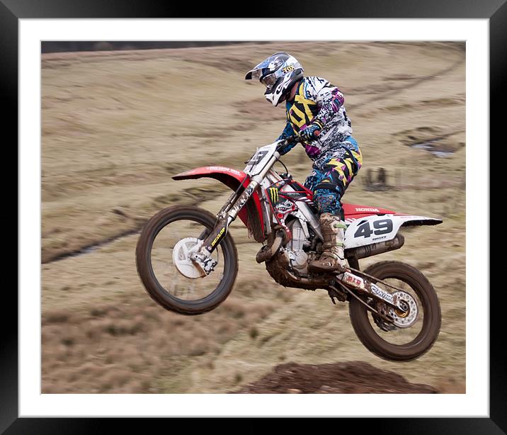 Motocross Framed Mounted Print by Sam Smith