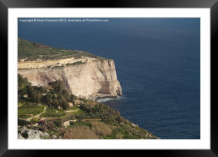 Dingli Cliffs, Malta Framed Mounted Print by Sean Foreman