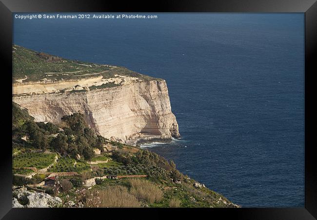 Dingli Cliffs, Malta Framed Print by Sean Foreman