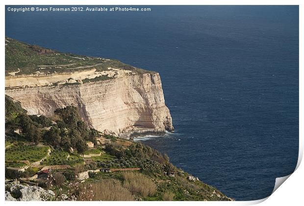 Dingli Cliffs, Malta Print by Sean Foreman