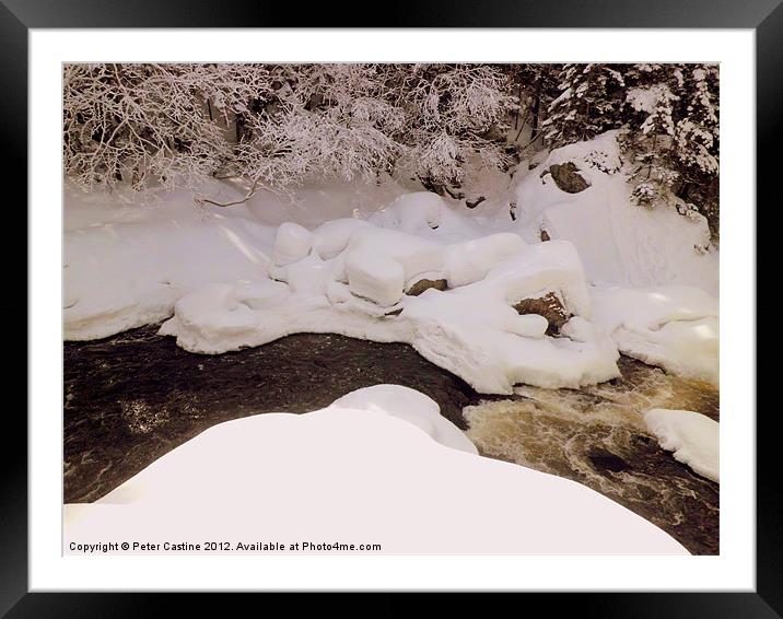 The Falls in the River Framed Mounted Print by Peter Castine