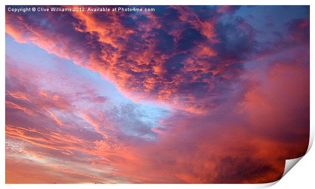 Dramatic Sunset Print by Clive Williams
