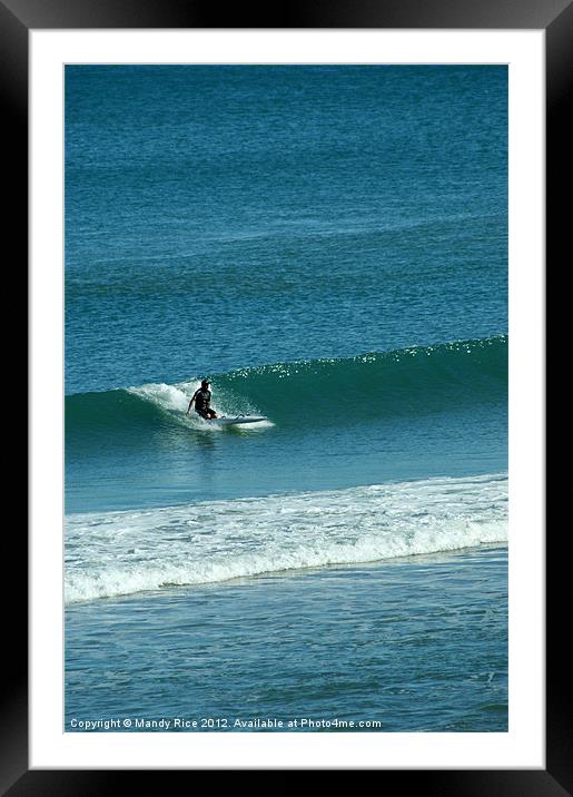 Lonely surfer Framed Mounted Print by Mandy Rice