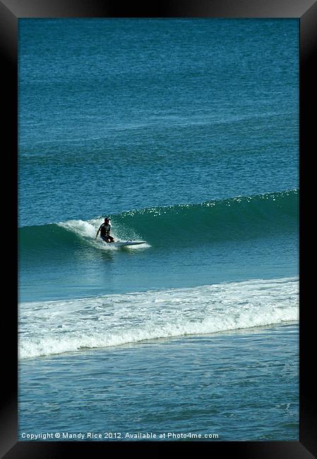 Lonely surfer Framed Print by Mandy Rice