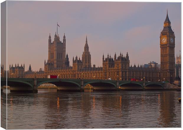 London Big ben Westminster Bridge Canvas Print by Clive Eariss