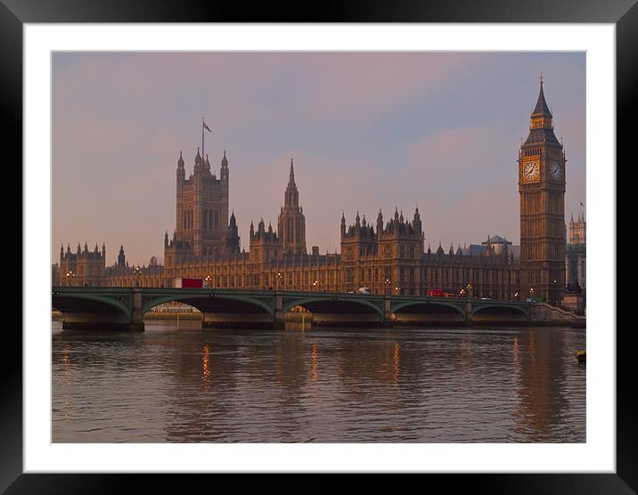 London Big ben Westminster Bridge Framed Mounted Print by Clive Eariss