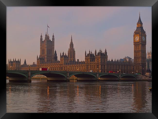 London Big ben Westminster Bridge Framed Print by Clive Eariss