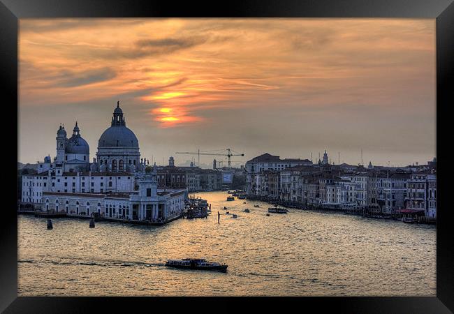 Grand Canal Sunset Framed Print by Tom Gomez