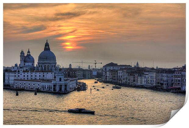 Grand Canal Sunset Print by Tom Gomez