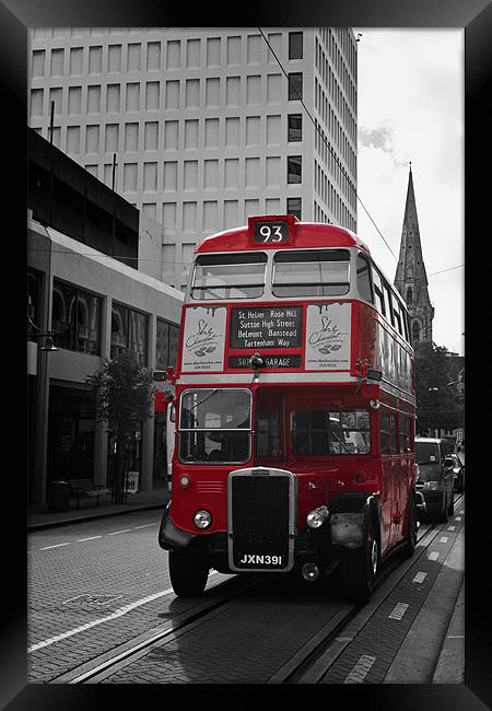 Red Bus, Christchurch New Zealand Framed Print by Stephen Mole