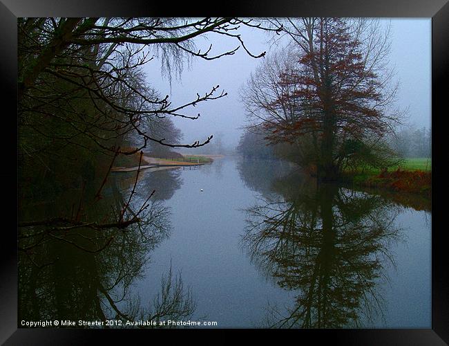Misty Morning on the river Framed Print by Mike Streeter