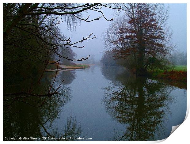 Misty Morning on the river Print by Mike Streeter