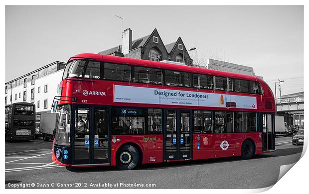 Londons New Routemaster Bus Print by Dawn O'Connor