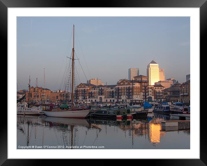 Sunset on Limehouse Basin Framed Mounted Print by Dawn O'Connor