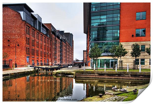 Rochdale Canal, Manchester City Centre Print by Sandra Pledger