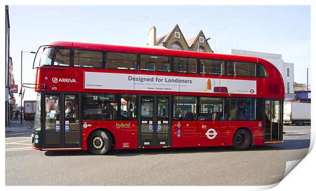 New London Red Bus Print by David French