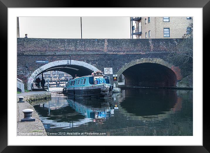 Barge on Regent's Canal Framed Mounted Print by Dawn O'Connor