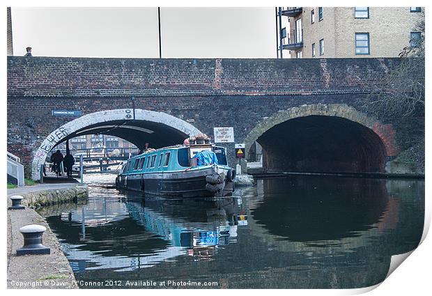 Barge on Regent's Canal Print by Dawn O'Connor