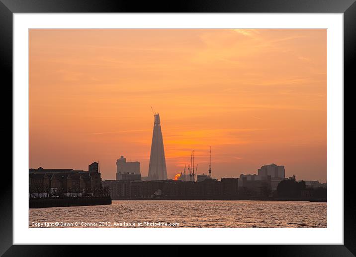 River Thames Sunset Framed Mounted Print by Dawn O'Connor