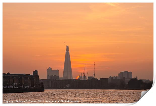 River Thames Sunset Print by Dawn O'Connor