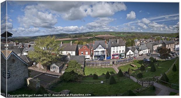 Hay on Wye panorama Canvas Print by Creative Photography Wales