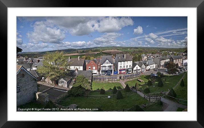 Hay on Wye panorama Framed Mounted Print by Creative Photography Wales