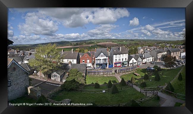 Hay on Wye panorama Framed Print by Creative Photography Wales