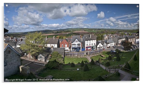 Hay on Wye panorama Acrylic by Creative Photography Wales