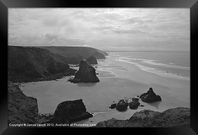 Bedruthan Steps Framed Print by James Lavott