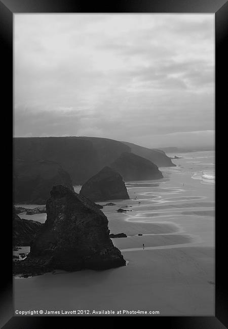 The Steps At Bedruthan Framed Print by James Lavott
