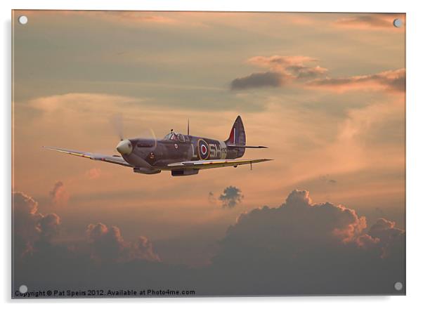 Sunset Spitfire Acrylic by Pat Speirs