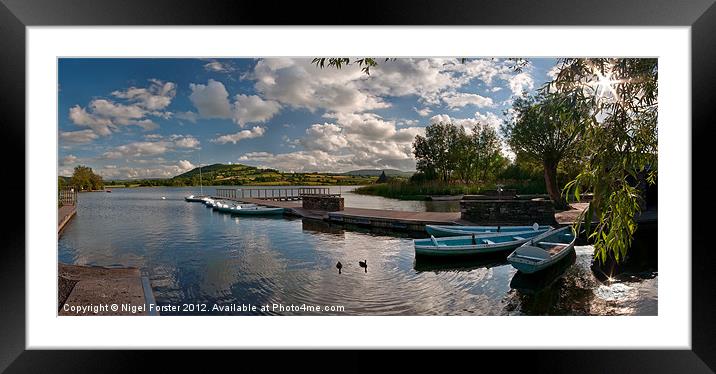 Llangorse Lake panorama Framed Mounted Print by Creative Photography Wales