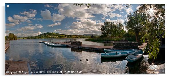 Llangorse Lake panorama Acrylic by Creative Photography Wales