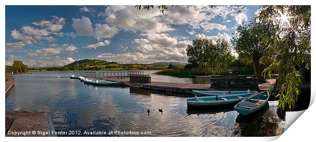 Llangorse Lake panorama Print by Creative Photography Wales