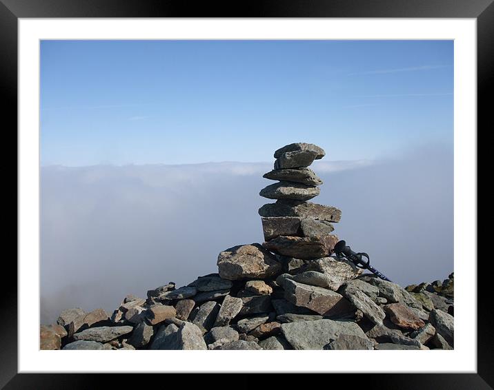 Helvellyn Summit Framed Mounted Print by Dave Parkin