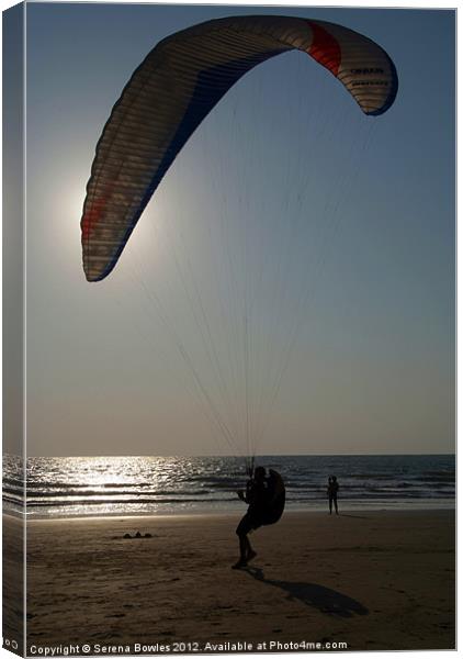 Learning to Paraglide Arambol Canvas Print by Serena Bowles