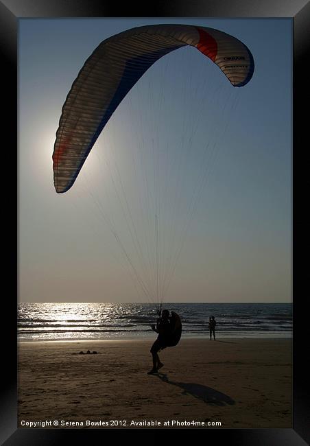 Learning to Paraglide Arambol Framed Print by Serena Bowles