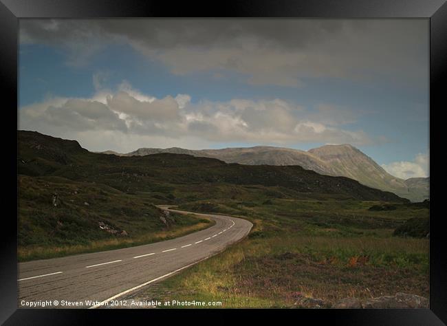 The Road to Inchnadamph Framed Print by Steven Watson