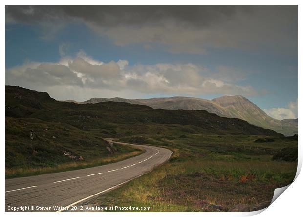 The Road to Inchnadamph Print by Steven Watson