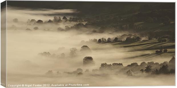 Llangynidr Mist Canvas Print by Creative Photography Wales