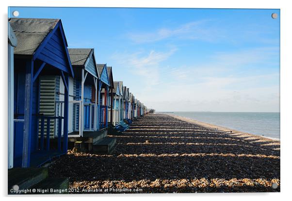 Beach Huts at Herne Bay Acrylic by Nigel Bangert