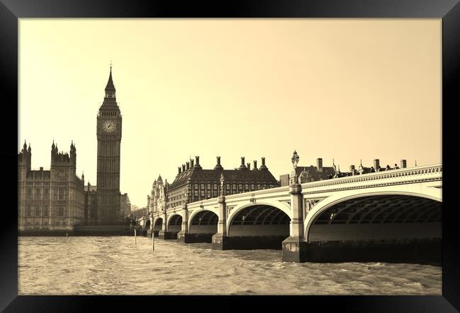 The Houses of Parliament, Big Ben and Westminster Framed Print by Becky Dix