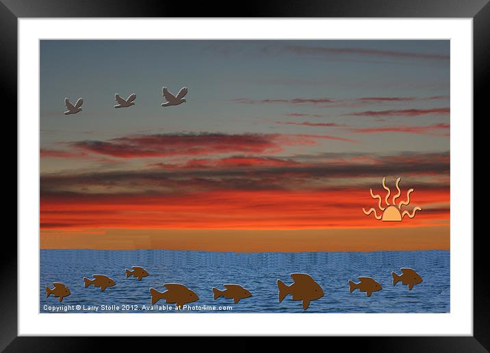 SUNSET Framed Mounted Print by Larry Stolle