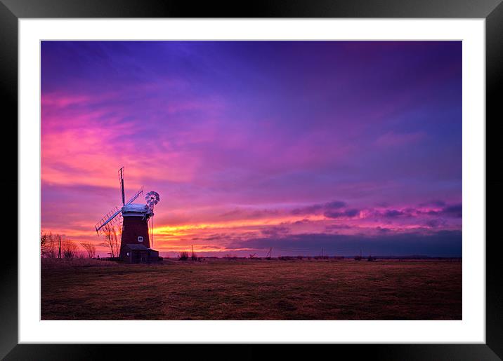 Horsey Mill sunrise Framed Mounted Print by Stephen Mole