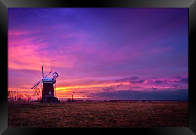 Horsey Mill sunrise Framed Print by Stephen Mole